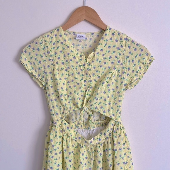 Zara Cut Out Floral Dress - Picture 6 of 8